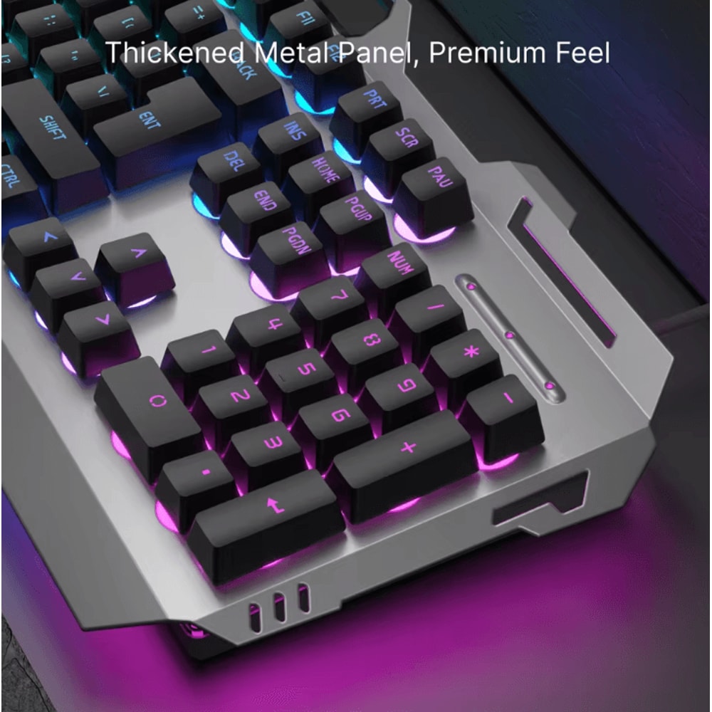 EWEADN GX80Z Gaming Silent Keyboard With All Metal Panel USB Wired Backlight 4