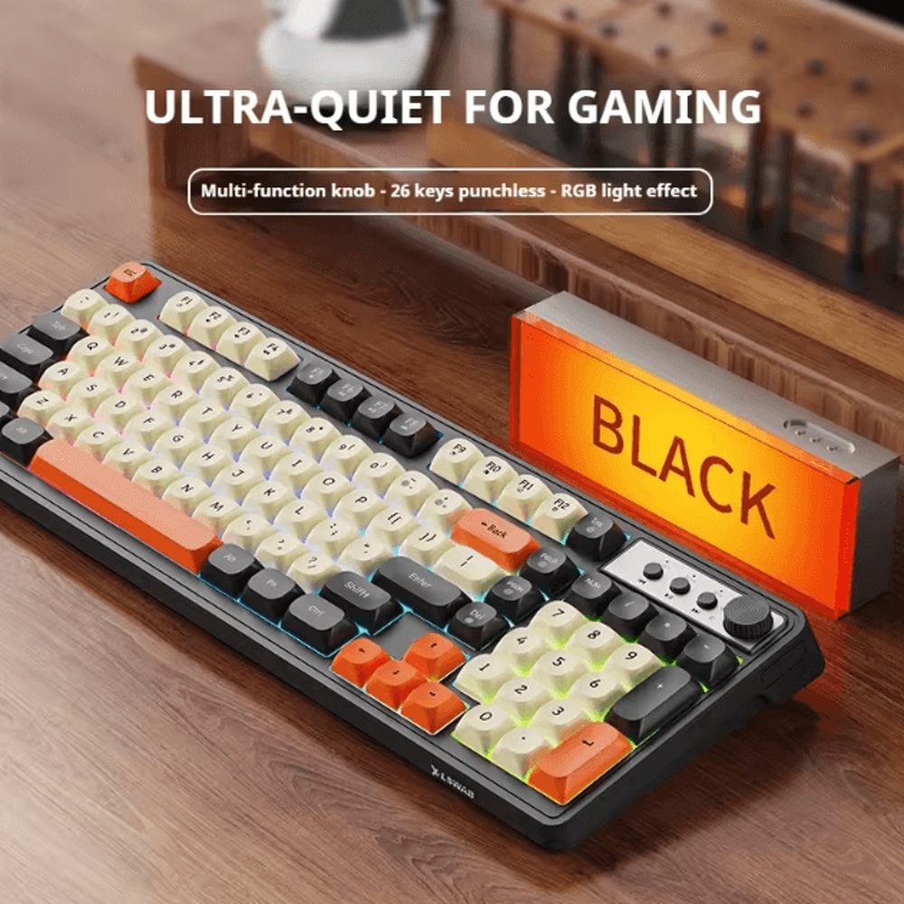 EWEADN G98 Gaming And Office Keyboard With Rainbow Backlit USB Wired Connection 0