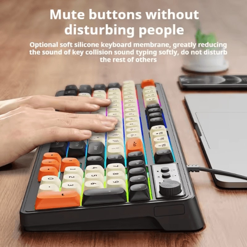 EWEADN G98 Gaming And Office Keyboard With Rainbow Backlit USB Wired Connection 1