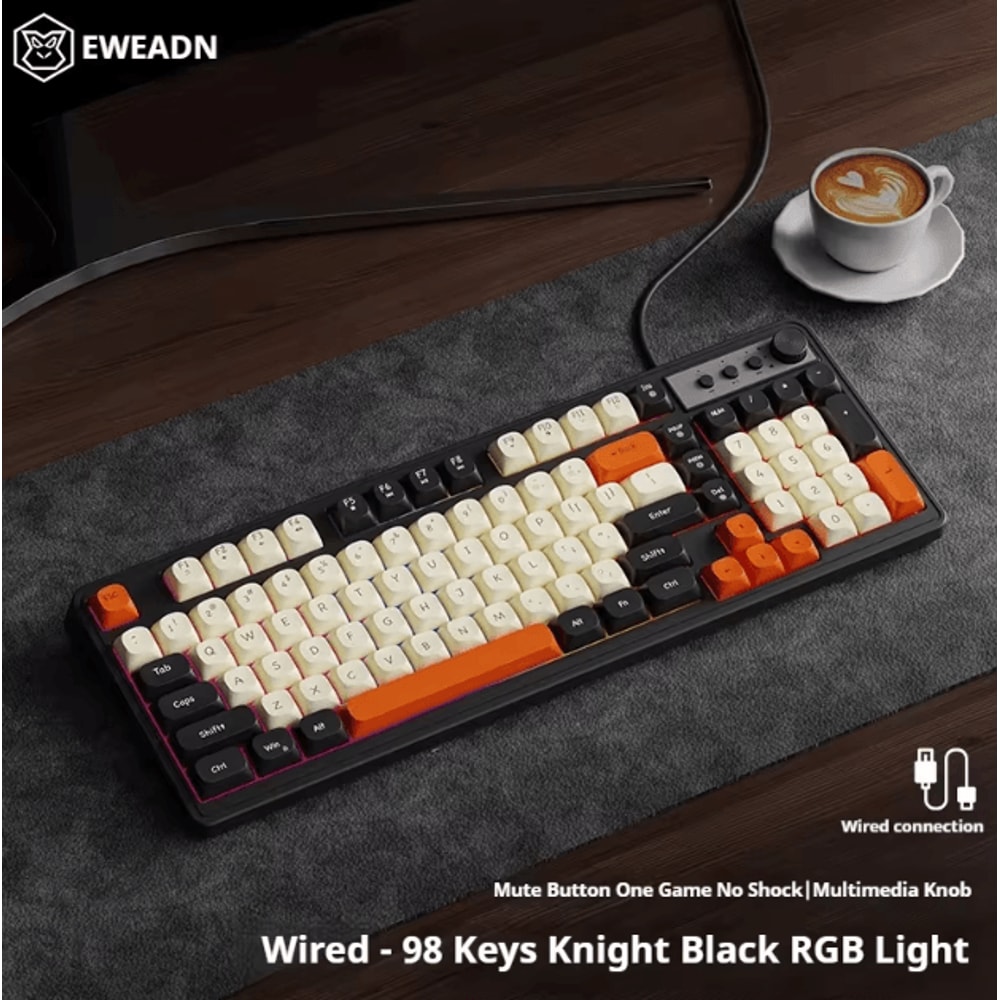 EWEADN G98 Gaming And Office Keyboard With Rainbow Backlit USB Wired Connection 5