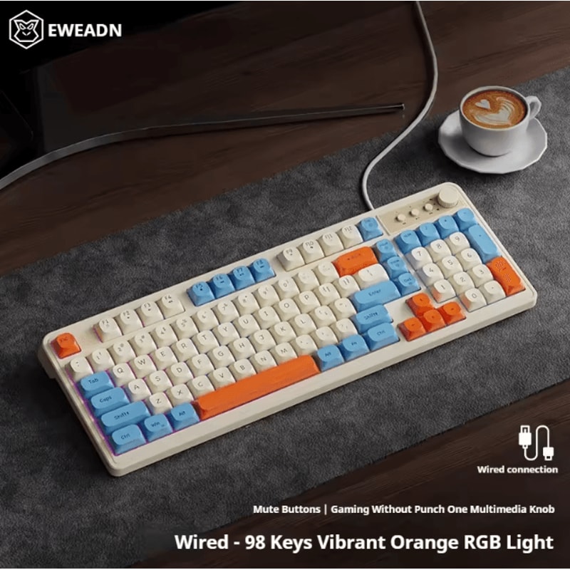 EWEADN G98 Gaming And Office Keyboard With Rainbow Backlit USB Wired Connection 6