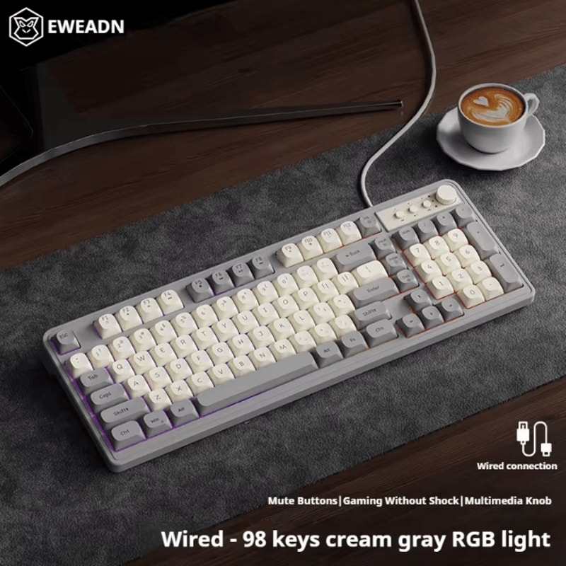 EWEADN G98 Gaming And Office Keyboard With Rainbow Backlit USB Wired Connection 7