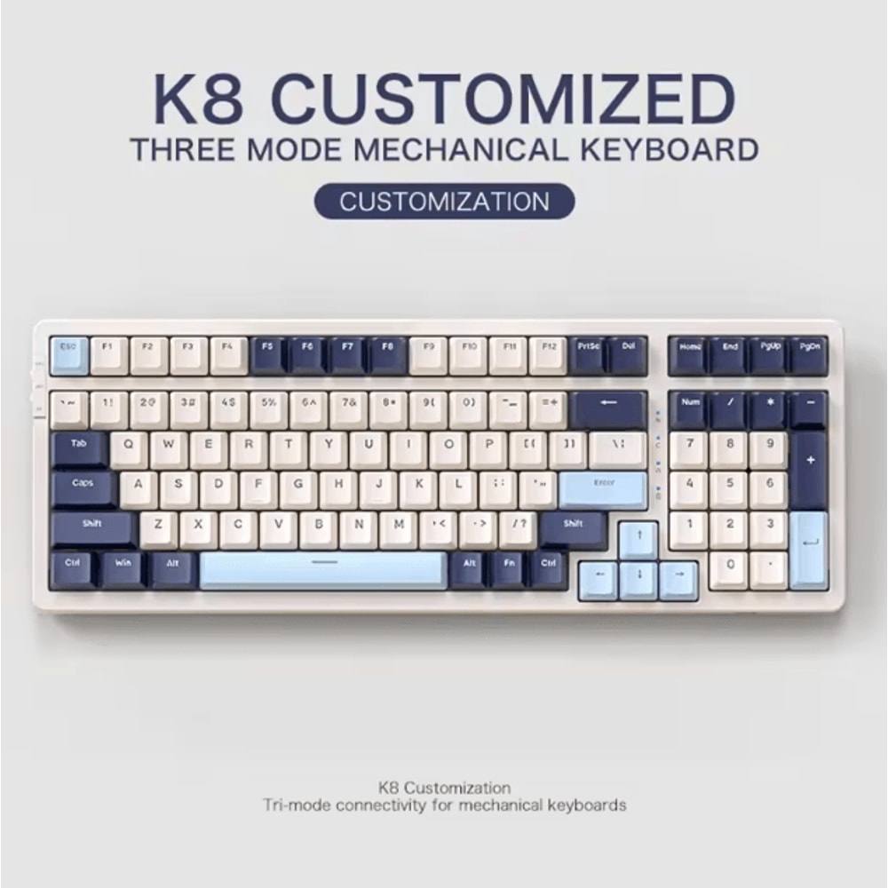 K8 Wireless Mechanical Keyboard With Tri Mode Connection Full Key Hot Swap And Lighting Effects 0