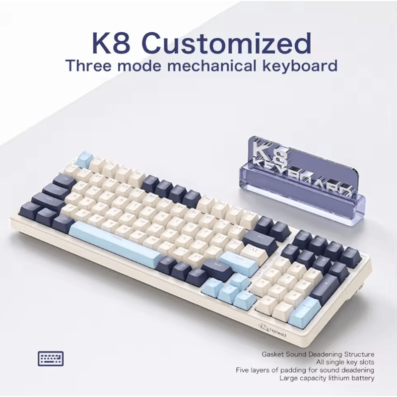K8 Wireless Mechanical Keyboard With Tri Mode Connection Full Key Hot Swap And Lighting Effects 1