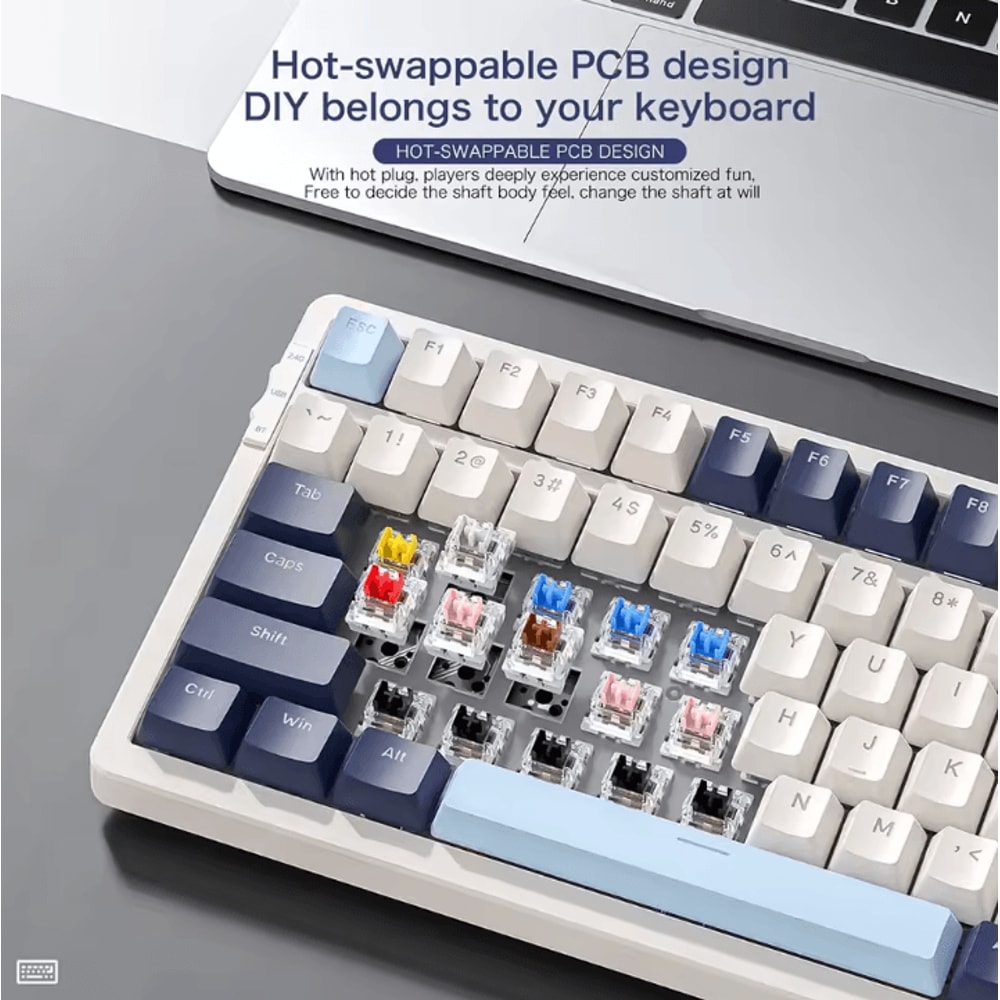K8 Wireless Mechanical Keyboard With Tri Mode Connection Full Key Hot Swap And Lighting Effects 2