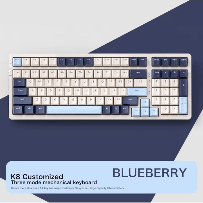 K8 Wireless Mechanical Keyboard With Tri Mode Connection Full Key Hot Swap And Lighting Effects 6