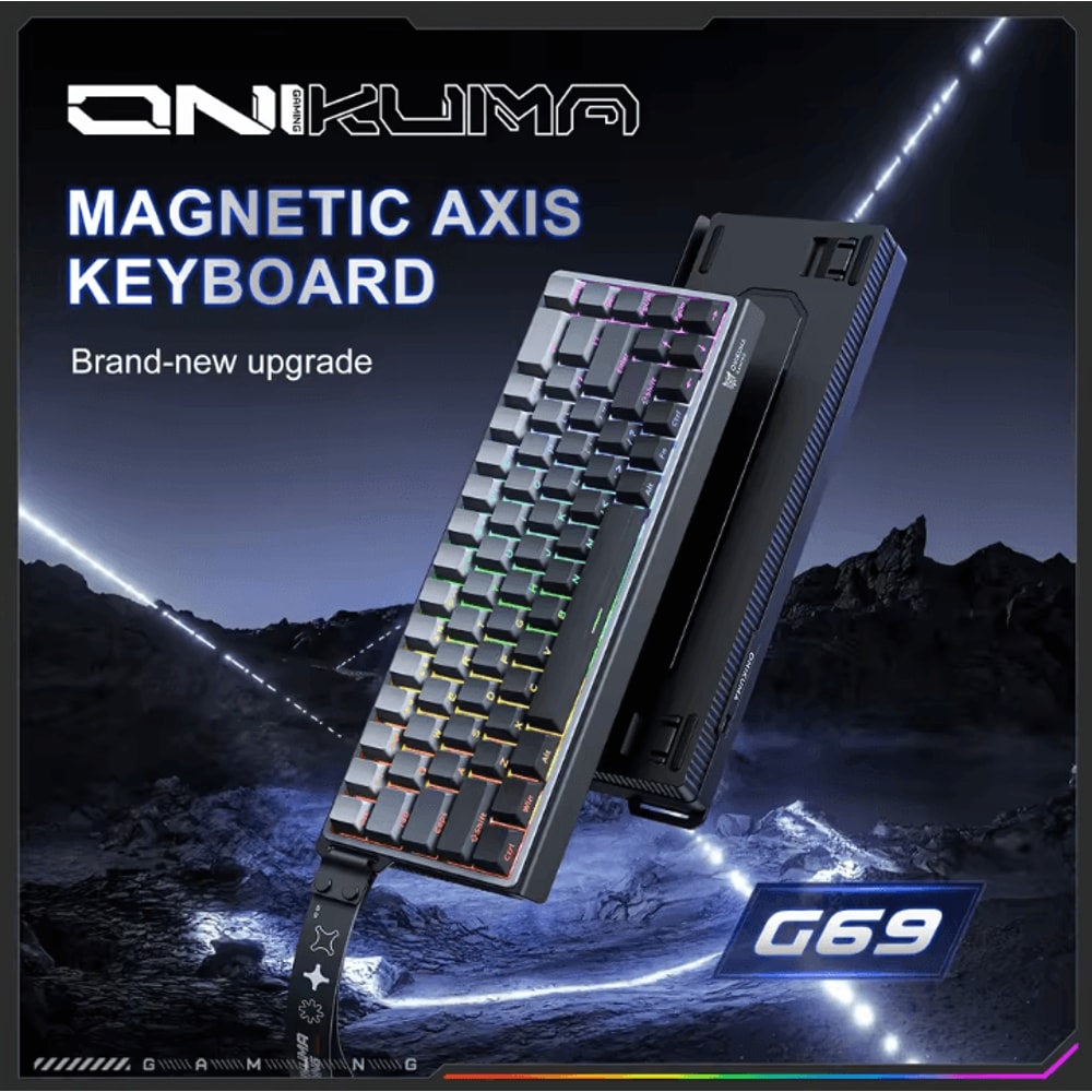ONIKUMA G69 Magnetic Gaming Keyboard 60 Percent Wired High Speed Response 2