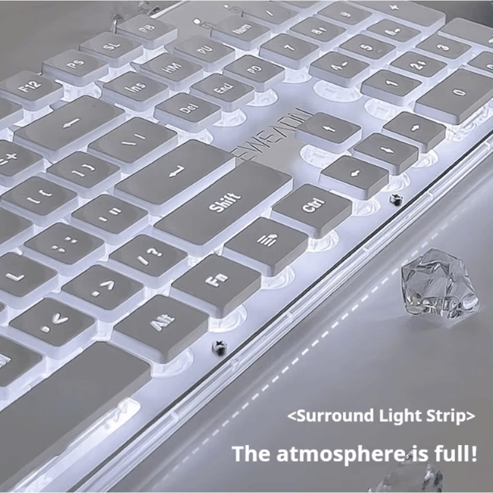 EWEADN GX710S Office Keyboard Silent All Metal Panel With Water Drop Keycaps Wired For Game And Off 2