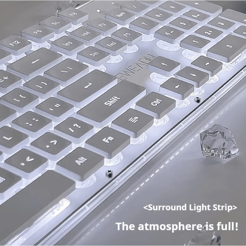 EWEADN GX710S Office Keyboard Silent All Metal Panel With Water Drop Keycaps Wired For Game And Off 2