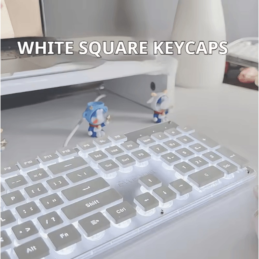 EWEADN GX710S Office Keyboard Silent All Metal Panel With Water Drop Keycaps Wired For Game And Off 7