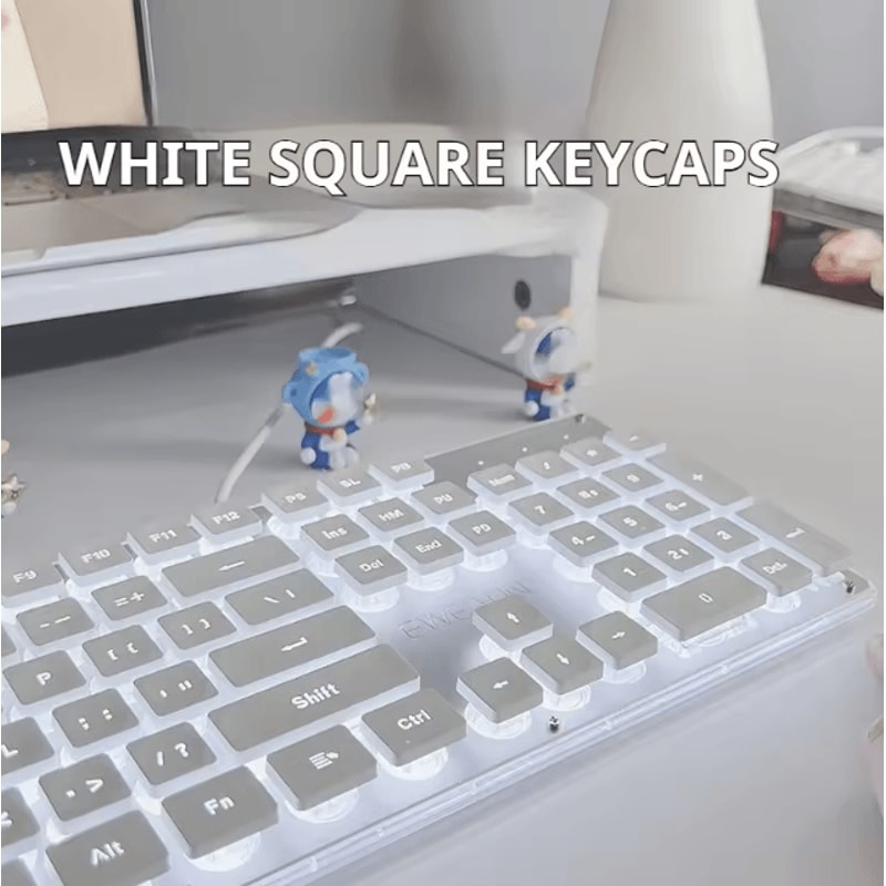 EWEADN GX710S Office Keyboard Silent All Metal Panel With Water Drop Keycaps Wired For Game And Off 7