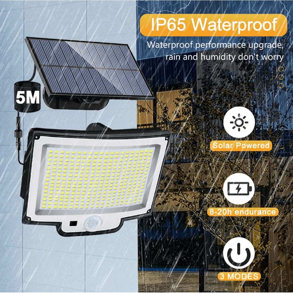 Solar Outdoor Motion Sensor Security Lights With Waterproof Flood Design 4