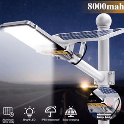 high power solar outdoor street light with 8000mah battery aluminum waterproof design