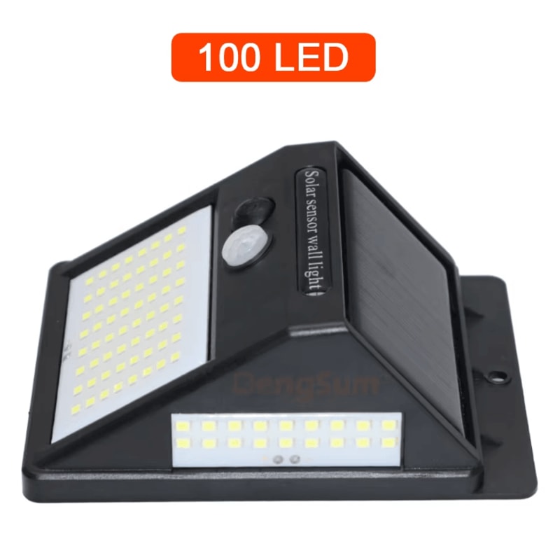 PIR Motion Sensor Solar Street Light 100 LED Sunlight Control Solar Power Lamp For Garden Yard And 3