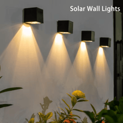 led solar light outdoor garden square wall lamp outdoor courtyard garden fence lighting wall decoration lamp