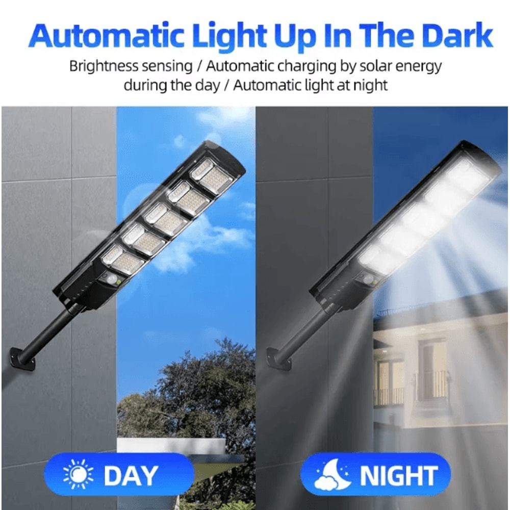 Commercial Solar Street Light 100000LM Outdoor LED Dusk To Dawn Waterproof Security Lamp 1