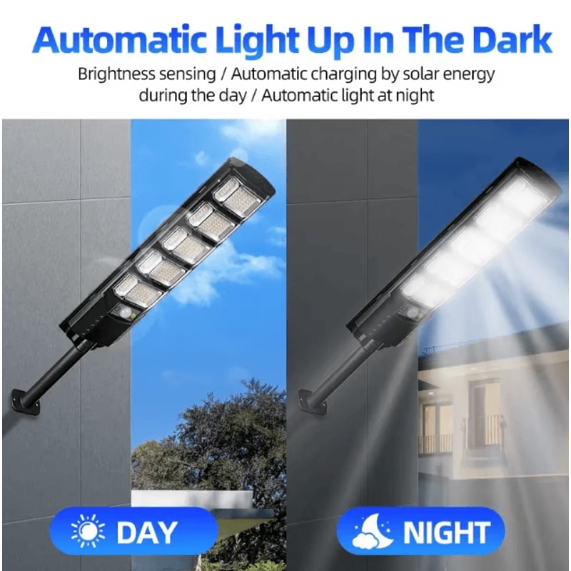 Commercial Solar Street Light 100000LM Outdoor LED Dusk To Dawn Waterproof Security Lamp 1