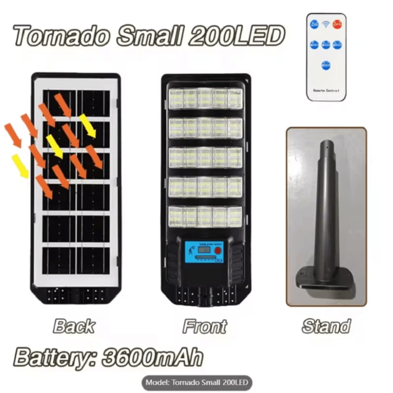 Commercial Solar Street Light 100000LM Outdoor LED Dusk To Dawn Waterproof Security Lamp 8