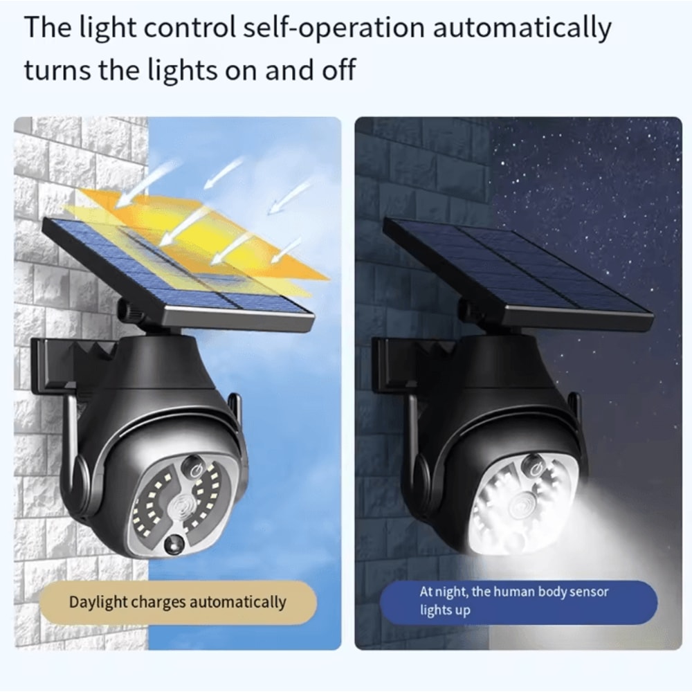 Solar Fake Security Camera Wall Light With Motion Sensor And 3 Lighting Modes IP65 Waterproof Outdo 2