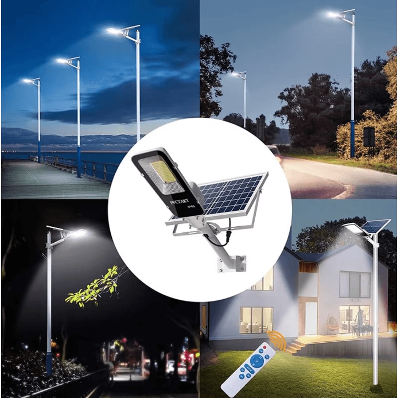 200W Powerful Solar Street Light Outdoor 6000mAh Waterproof Dusk To Dawn Garden Garage Lamp 3