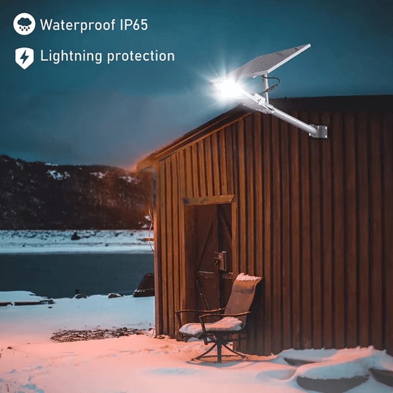 200W Powerful Solar Street Light Outdoor 6000mAh Waterproof Dusk To Dawn Garden Garage Lamp 4