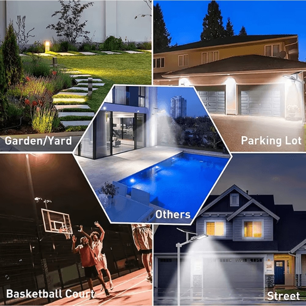 200W Powerful Solar Street Light Outdoor 6000mAh Waterproof Dusk To Dawn Garden Garage Lamp 5