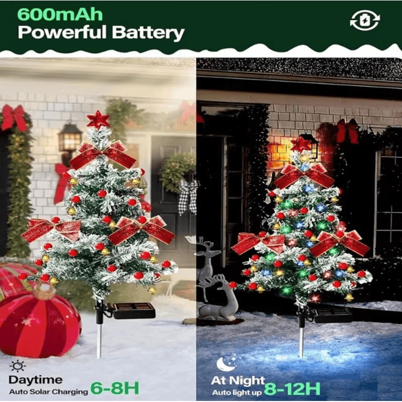 Solar Cedar Christmas Tree Lights Outdoor Patio Garden Lawn Lamp Solar Festive Decor 3