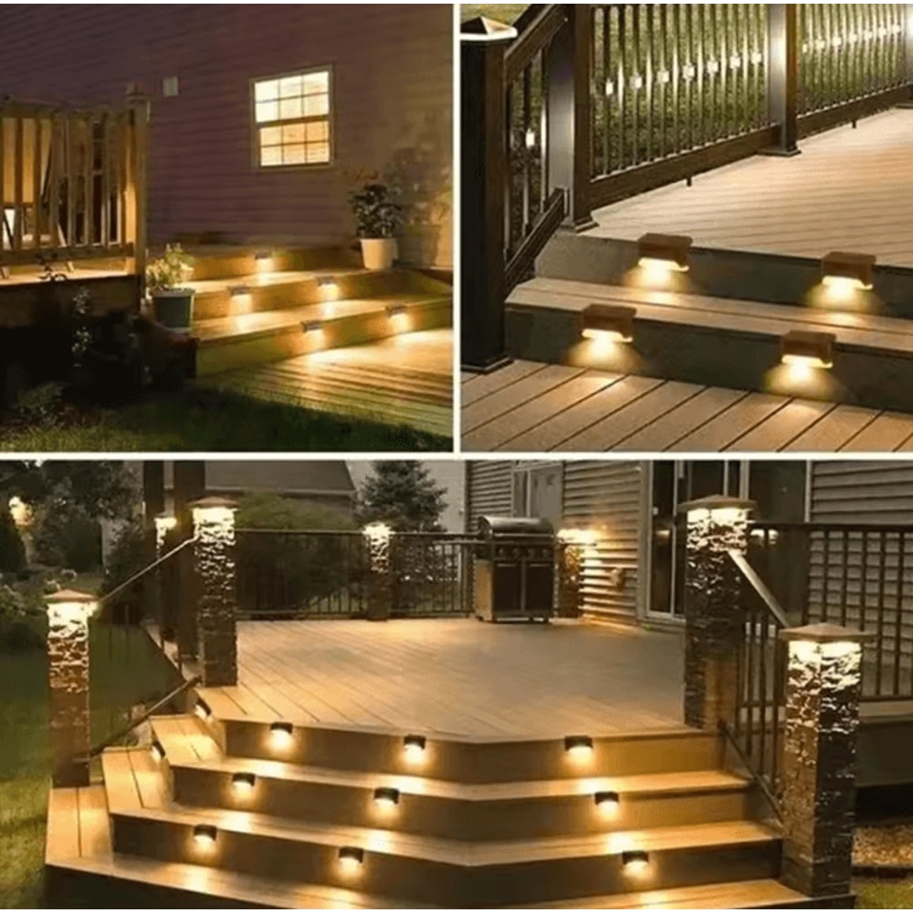 Solar LED Outdoor Garden Lights Deck Lamp Step Lamp Waterproof Solar Step Light Patio Decor 3