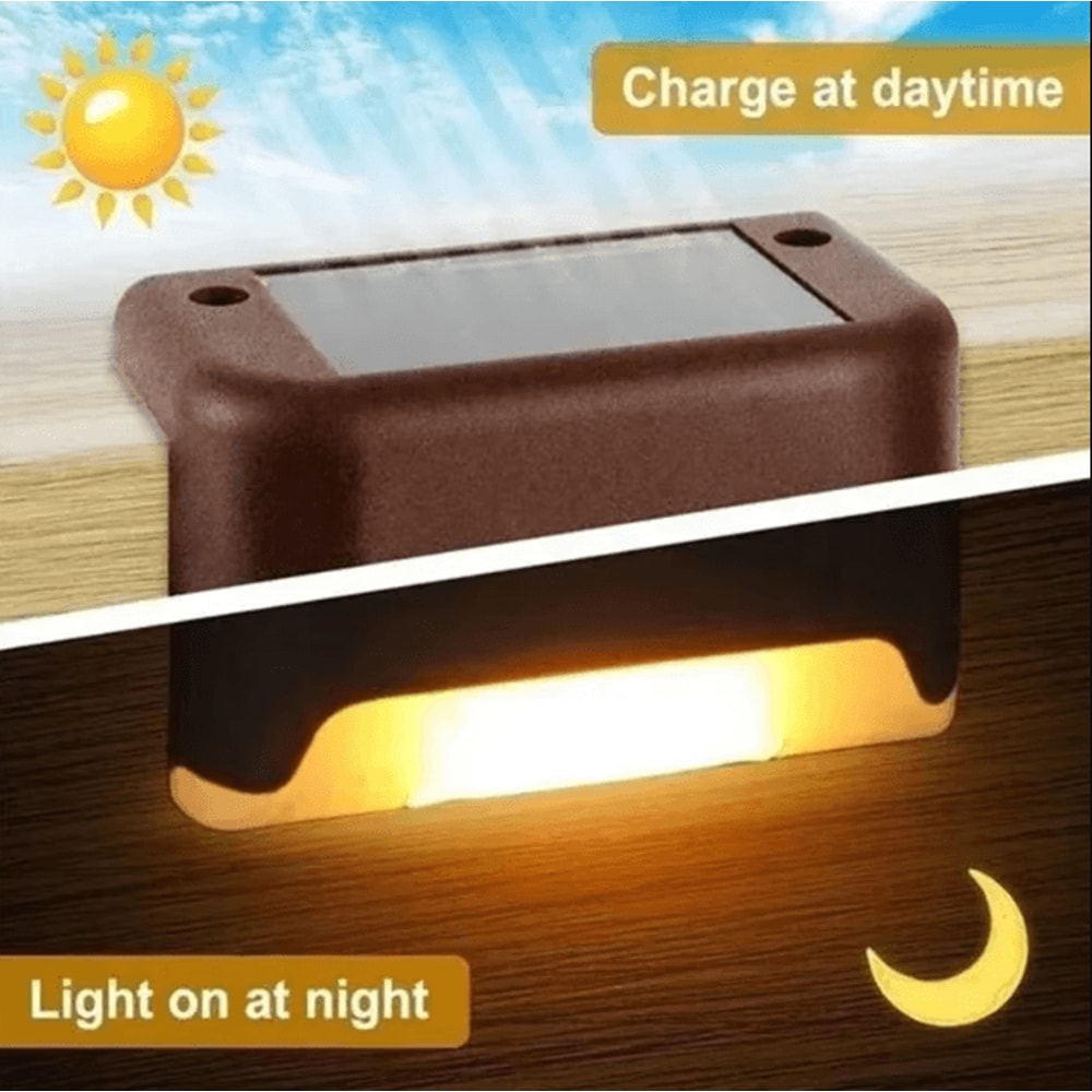 Solar LED Outdoor Garden Lights Deck Lamp Step Lamp Waterproof Solar Step Light Patio Decor 4