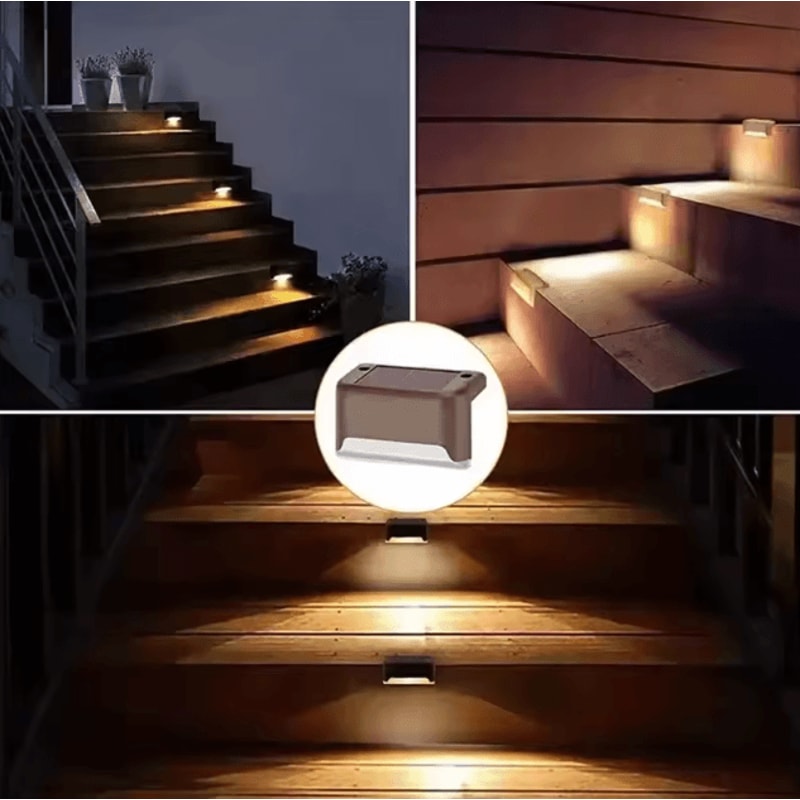 Solar LED Outdoor Garden Lights Deck Lamp Step Lamp Waterproof Solar Step Light Patio Decor 7