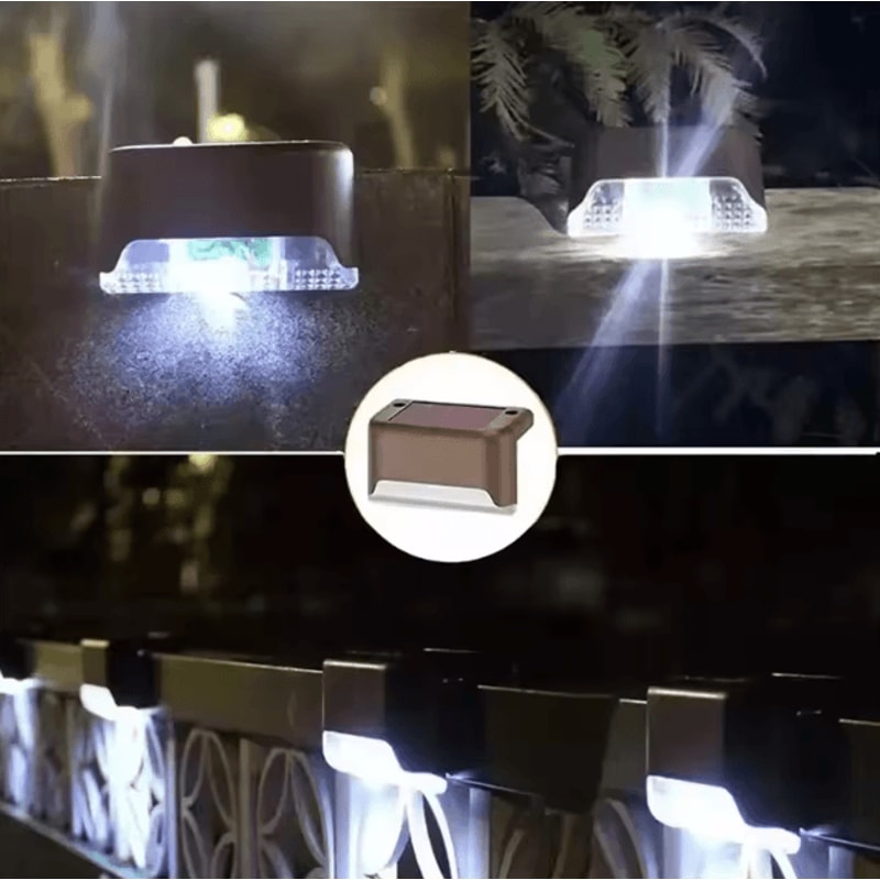 Solar LED Outdoor Garden Lights Deck Lamp Step Lamp Waterproof Solar Step Light Patio Decor 8