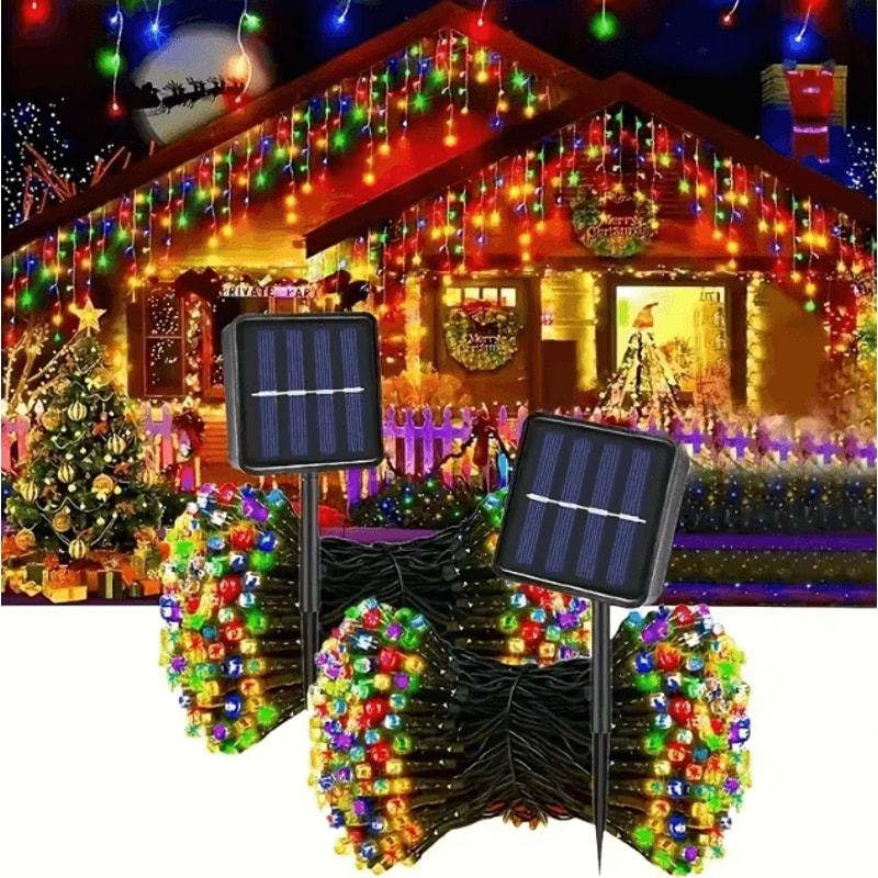 Solar String Lights Outdoor LED Fairy Lights With 8 Modes Solar Powered Hanging Lights For Patio Ga 0