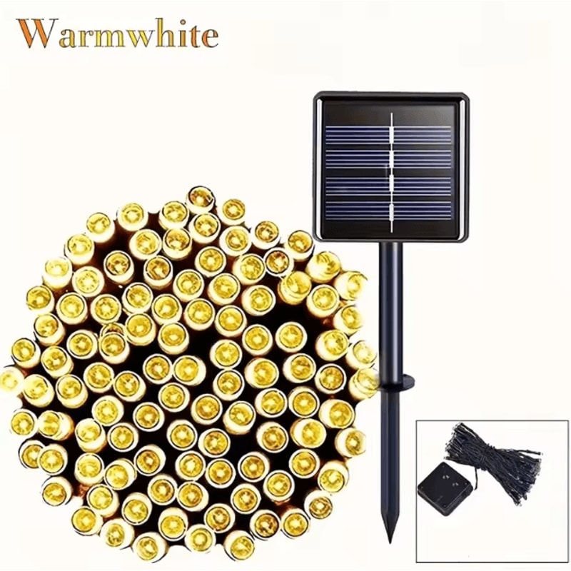 Solar String Lights Outdoor LED Fairy Lights With 8 Modes Solar Powered Hanging Lights For Patio Ga 6