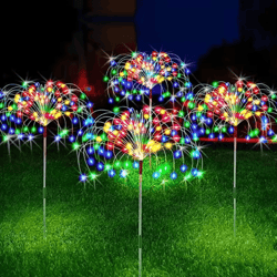 solar led firework fairy lights outdoor garden decoration for pathway patio yard party christmas wedding decor