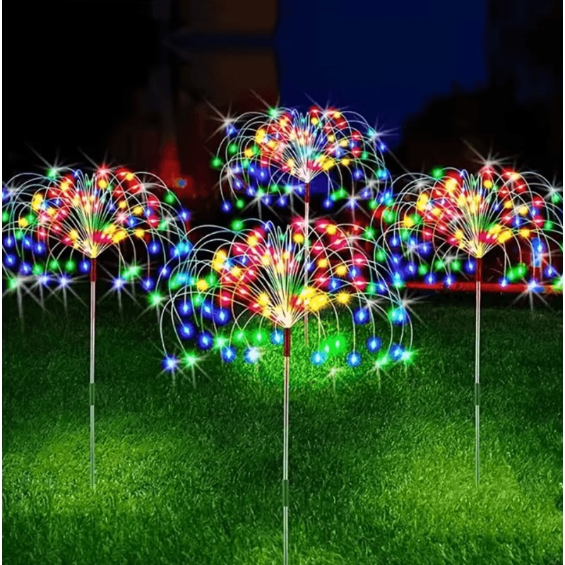 Solar LED Firework Fairy Lights Outdoor Garden Decoration For Pathway Patio Yard Party Christmas We 0