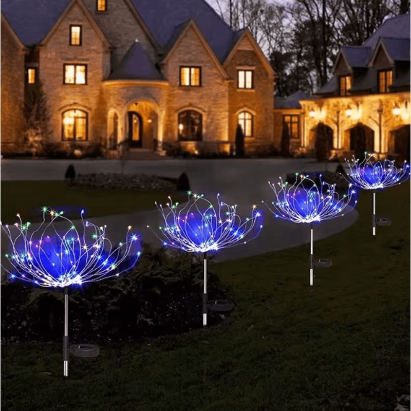 Solar LED Firework Fairy Lights Outdoor Garden Decoration For Pathway Patio Yard Party Christmas We 1
