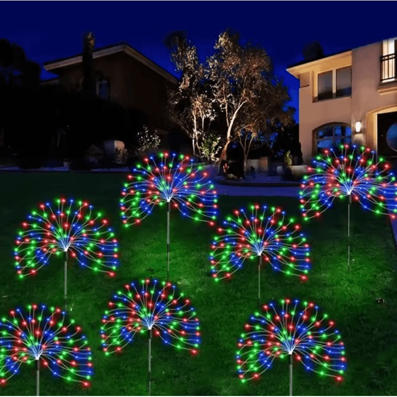 Solar LED Firework Fairy Lights Outdoor Garden Decoration For Pathway Patio Yard Party Christmas We 3