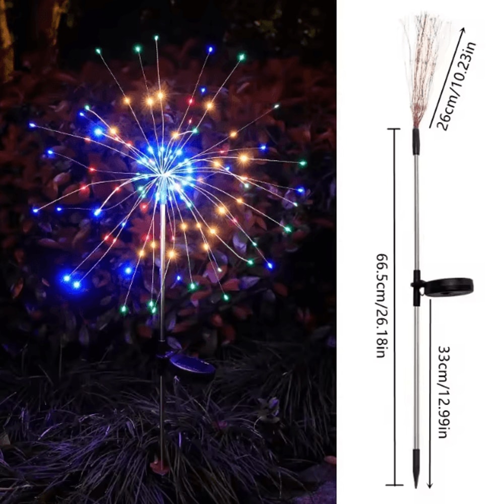 Solar LED Firework Fairy Lights Outdoor Garden Decoration For Pathway Patio Yard Party Christmas We 5