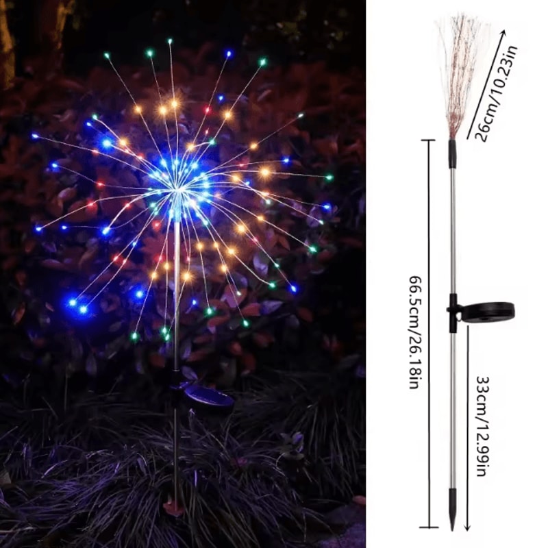 Solar LED Firework Fairy Lights Outdoor Garden Decoration For Pathway Patio Yard Party Christmas We 5