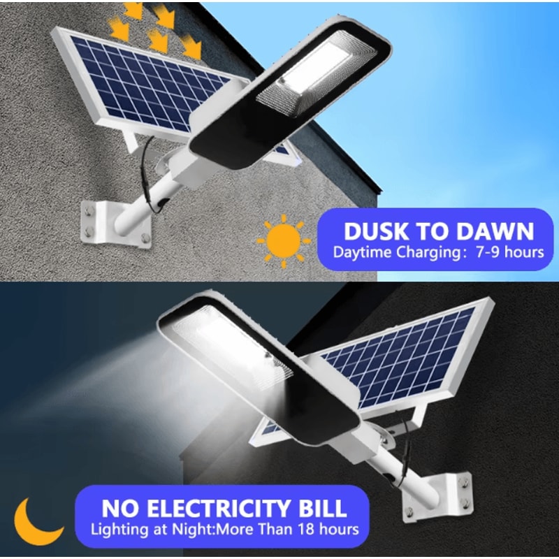 200W Powerful Solar Street Light Outdoor With 6000mAh Battery Waterproof Automatic Dusk To Dawn Gar 1