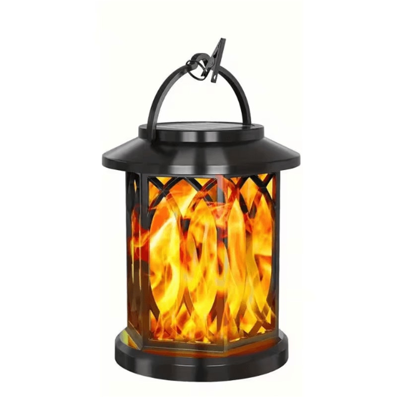 Dancing Flame Solar Lantern Outdoor Solar Flame Lamp Clip Lantern Landscape Pendant Lamp High Power 7