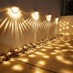 led solar light outdoor wall lamps energy garden lamps waterproof solar fence lamp for christmas decoration festoon