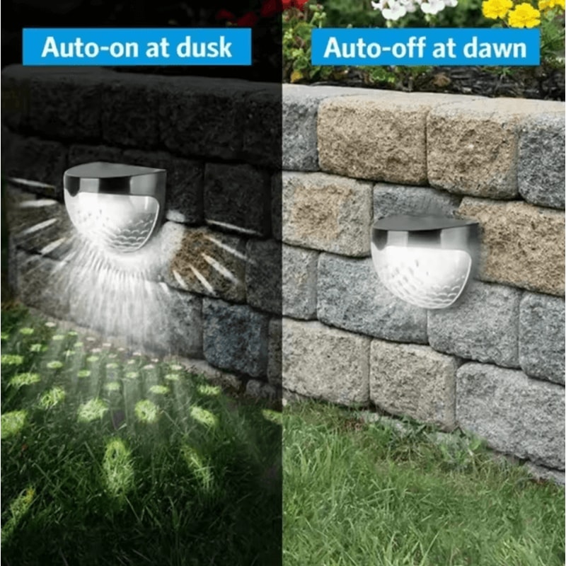 LED Solar Light Outdoor Wall Lamps Energy Garden Lamps Waterproof Solar Fence Lamp For Christmas De 2