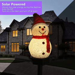 festive led solar snowman garden stake lights for outdoor decor