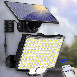 solar 3-mode split outdoor motion sensor floodlight with remote control
