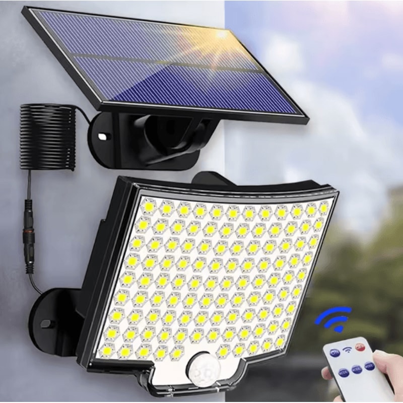 Solar 3Mode Split Outdoor Motion Sensor Floodlight With Remote Control 0