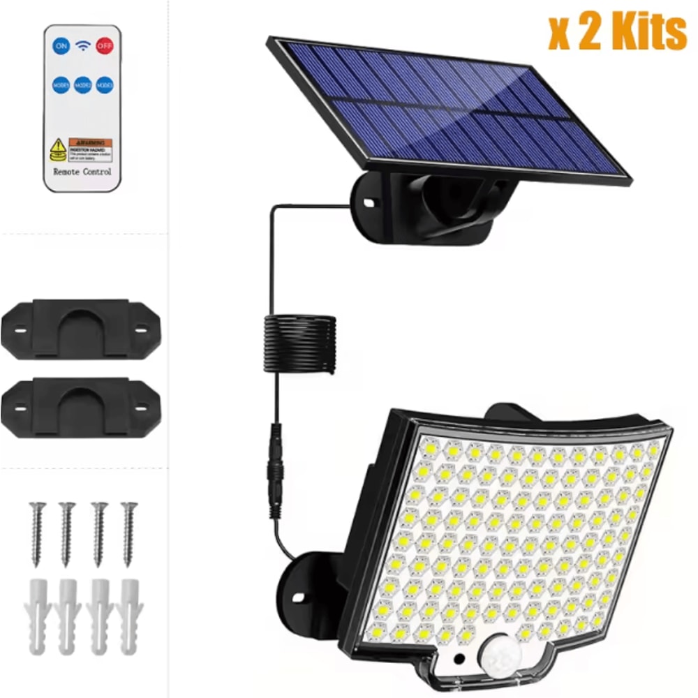 Solar 3Mode Split Outdoor Motion Sensor Floodlight With Remote Control 7
