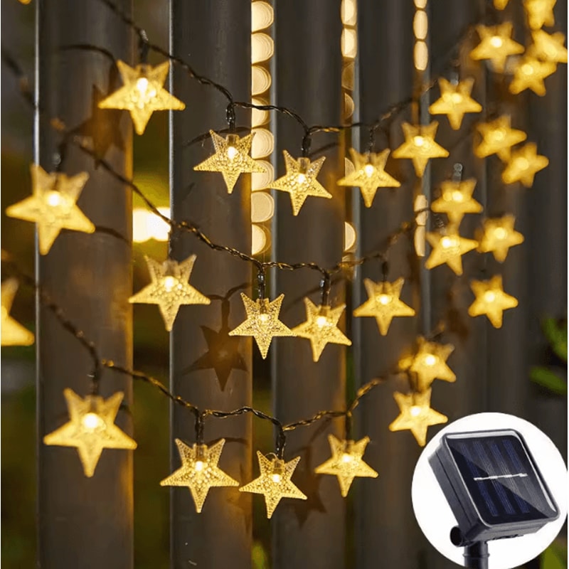 Solar Star Outdoor String Lights Weatherproof Solar Fairy Lights For Garden Party Decor 4