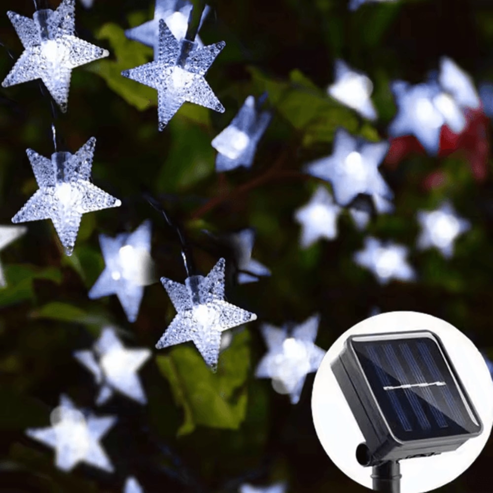 Solar Star Outdoor String Lights Weatherproof Solar Fairy Lights For Garden Party Decor 5
