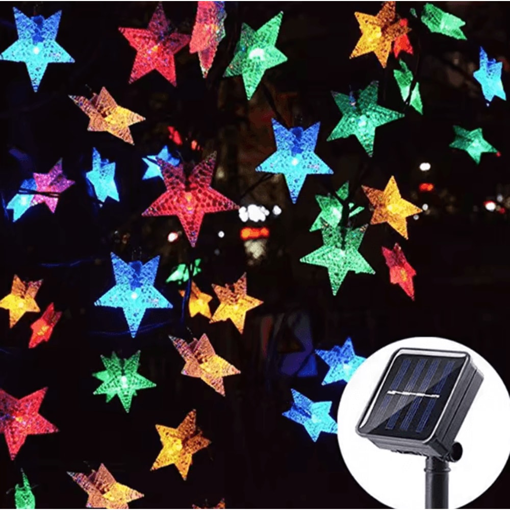 Solar Star Outdoor String Lights Weatherproof Solar Fairy Lights For Garden Party Decor 6